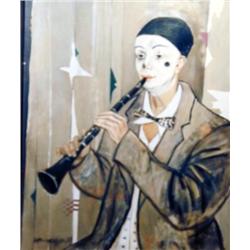 J.K. HANSEGGER 036 O/C CLOWN W/ CLARINET 24"X30"