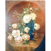 Image 1 : J.K. HANSEGGER 410 ROSES & GLASS VASE O/C 24"X27.