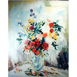J.K. HANSEGGER 374 FLOWERS IN PITCHER O/C 40"X50"