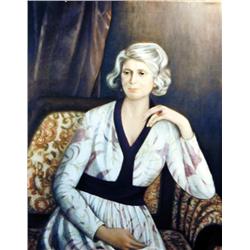 J.K. HANSEGGER 020 O/C PORTRAIT SEATED LADY WITH A