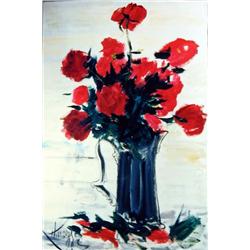 J.K. HANSEGGER 352 O/C FLOWERS IN PITCHER 24" x