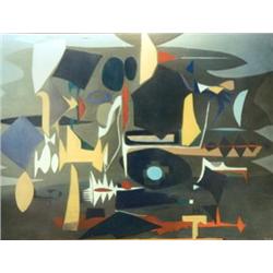 J K HANSEGGER 976 O/C CUBIST ABSTRACTION