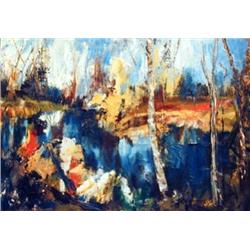 J. K. HANSEGGER 756 PALLETTE KNIFE PAINTING ON CAN