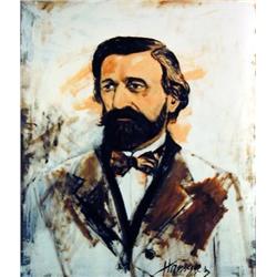 J.K. HANSEGGER 255 O/C PORTRAIT MAN W/ BEARD IN BR