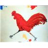 Image 1 : J.K. HANSEGGER 550 O/P RED ROOSTER 28"X22"