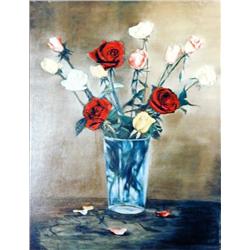 J.K. HANSEGGER 409 ROSES O/C 24"X30"