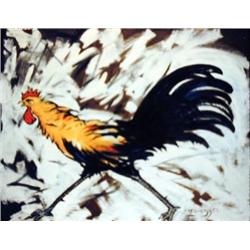 J.K. HANSEGGER 564 O/P ROOSTER 30"X24"