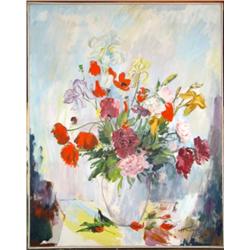 J.K. HANSEGGER O/C FLOWERS IN GLASS V