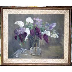 J.K. HANSEGGER FRAMED O/C LILACS IN G
