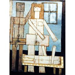 J K HANSEGGER 591 OIL ON CANVAS "THE FAMILY 1963"