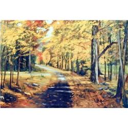 J K HANSEGGER 735 OIL ON CANVAS PATHWAY THROUGH AU