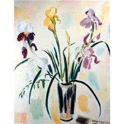 J.K. HANSEGGER 426 FLOWERS IN GLASS O/C 24"X30"