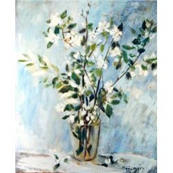 J.K. HANSEGGER 464A PUSSY WILLOWS IN GLASS 24"X28"