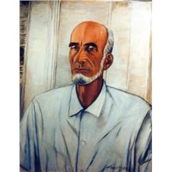 J.K. HANSEGGER 072 O/C PORTRAIT MAN IN WHITE SHI