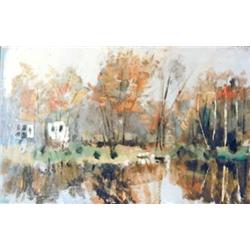 J K HANSEGGER 716 OIL ON BOARD "IN THE BERKSHIRES"