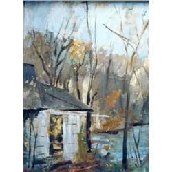 J K HANSEGGER 663 OIL ON BOARD HAVERSTRAW 18"X24"