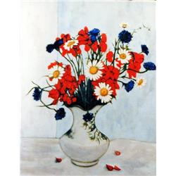 J.K. HANSEGGER 407 O/C FLOWERS IN VASE 16"X20"