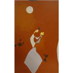 J K HANSEGGER 932A OIL ON BOARD "GIRL READING BOO