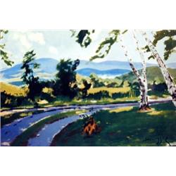 J.K. HANSEGGER 722 O/C SPRING LANDSCAPE W/ ROAD &