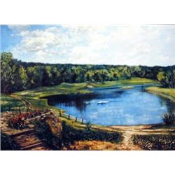 J.K. HANSEGGER 662 O/B COUNTRY LAKE 39"X30"