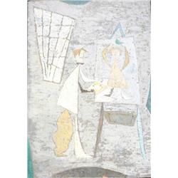 J.K. HANSEGGER 922 O/B CUBIST STYLE ARTIST AT EASE