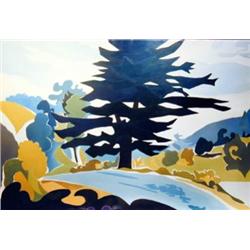 J.K. HANSEGGER 1141 O/C FIR TREE 60"X50" (FRAMED)