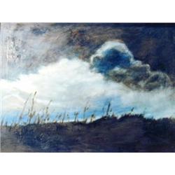 J.K. HANSEGGER 226 O/C STORMY SKIES & FIELD 24"X18