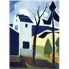 Image 1 : J.K. HANSEGGER 1122 O/C HOUSE & TREES 18"X24"