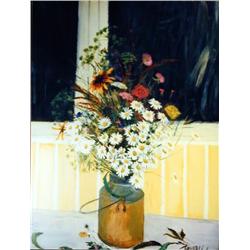 J.K. HANSEGGER 381 O/B DAISIES IN COPPER PAIL