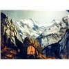Image 1 : J.K. HANSEGGER 865 O/B SWISS ALPS SCENE 40"X30"