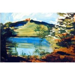 J.K. HANSEGGER 660 O/B VIEW OF OLANA FROM RIVER