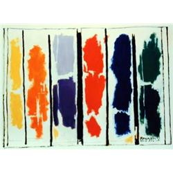 J. K. HANSEGGER 1175 OIL ON PAPER PRIMARY COLOR BI