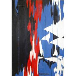 J. K. HANSEGGER 964 OIL ON CANVAS "CONSTRUCT SHAPE