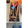 Image 2 : WOOD BOX OF HAND TOOLS AND BOX OF NAILS