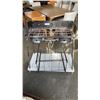 Image 1 : OUTDOOR COOKER DOUBLE BURNER WITH CART AND 3 TIER METAL SHELF