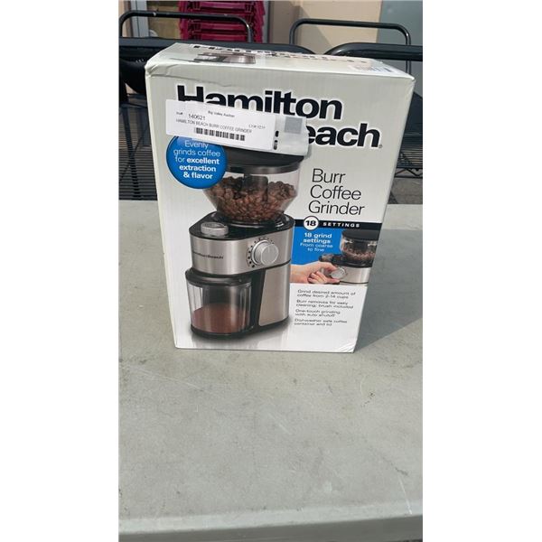 HAMILTON BEACH BURR COFFEE GRINDER TESTED AND WORKING - RETAIL $84