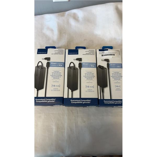 INSIGNIA UNIVERSAL LAPTOP CHARGERS 65W, AND 2 90W