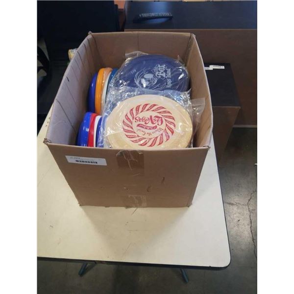 BOX OF 50 FRISBEE FLYING DISCS