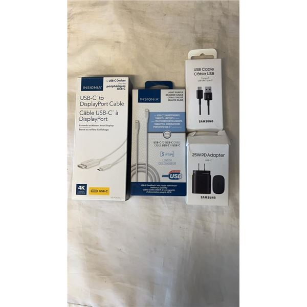 SAMSUNG 20W WALL CHARGER AND CHARGE CABLES