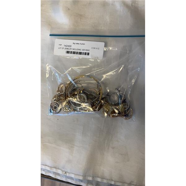 LOT OF JEWELRY INCLUDING .925 RING
