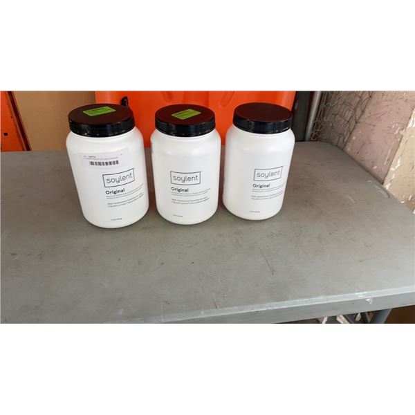 3 CANNISTERS OF SOYLENT ORIGINAL MEAL REPLACEMENT BB PASSED JUL 2022