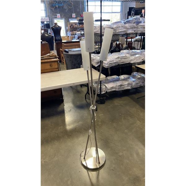 MODERN BRUSHED METAL 3 ARM FLOOR LAMP