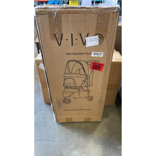 VIVO BLACK THREE WHEEL PET STROLLER