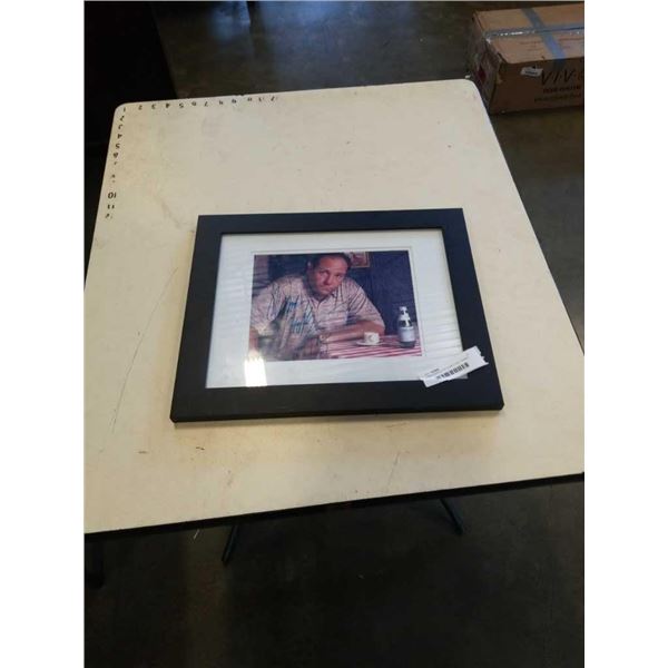 JAMES GANDOLFINI SIGNED AND FRAMED PHOTO WITH COA ON BACK