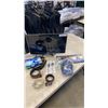 Image 1 : LOT OF HANDY STITCH, BELTS, CANUCKS COLLECTIBLES AND HP MONITOR