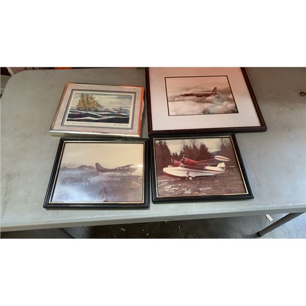 4 AIRCRAFT AND MARINE PRINTS