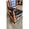 Image 4 : LEATHER ROCKING ARMCHAIR WITH JEAN LOUIS HOULE INSCRIBED