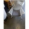 Image 3 : WHITE METAL AND WOVEN ARM CHAIR