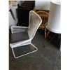 Image 7 : WHITE METAL AND WOVEN ARM CHAIR