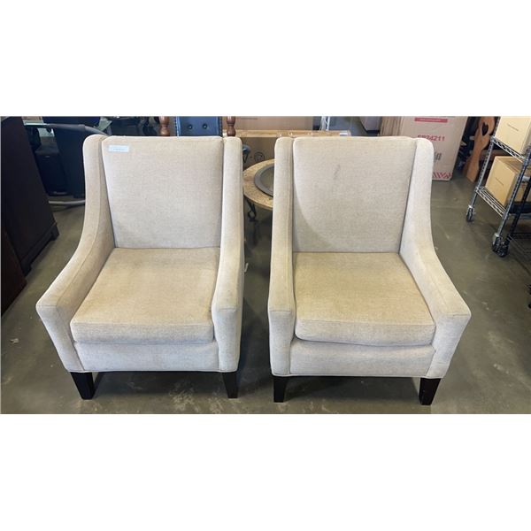 PAIR OF UPHOLSTERED ACCENT ARMCHAIRS